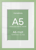 Homeforia A5 Green Picture Frame, High-End Metal, A6 Mat, Glass by Homeforia