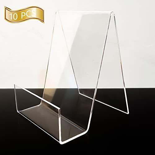 10PCS 4" x 3" Acrylic Book Display Stand Clear Easel with Ledge Tablet Holder for Displaying Books, Pictures, Notebooks, CDs, Artworks, etc (Small(10 Pack)) - Image 7