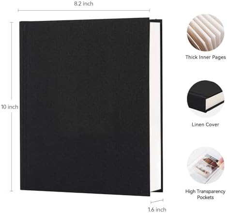 Instax Mini Photo Album with Writing Space, Linen Cover, Black - Image 2