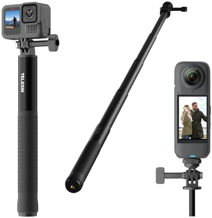 TELESIN 35" Extension Selfie Stick for GoPro Insta360 DJI for Vlog Travel by telesin