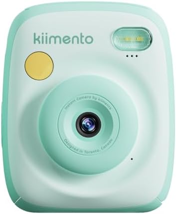 kiimento Instant Print Digital Camera, Ink-Free Thermal Printing with 4 Color-Themed Paper Options, 2.4” HD Screen, Selfie Lens, 48MP Photo, 1080p Video, 32GB Memory Card – Model P2 (Mint) by kiimentoFormerlyKidamento