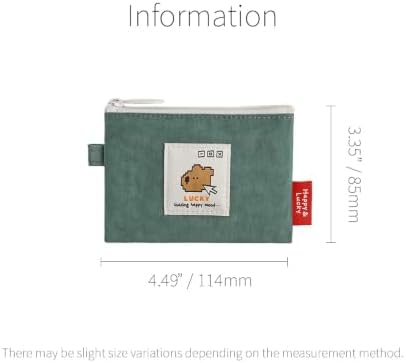 Monolike Happy and Lucky Card Case, Mint - Small Nylon Pouch, Portable Keychain Coin Purse, Waterproof Card Sleeve, Compact Daily Organizer Case - Image 2