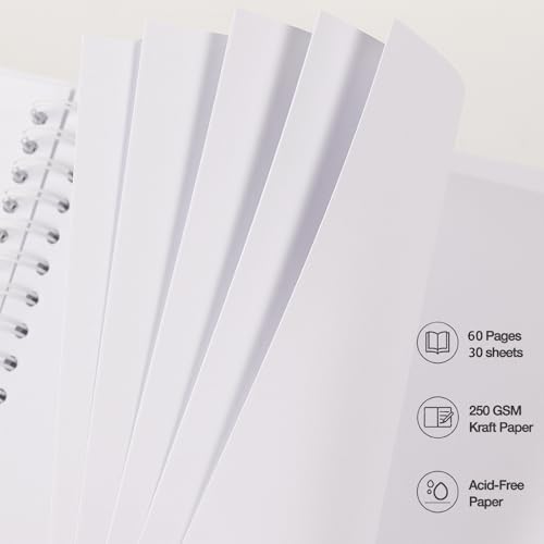 RECUTMS 12 x 12 Inch Scrapbook 60 Page Kraft Paper DIY Wedding Album White - Image 5