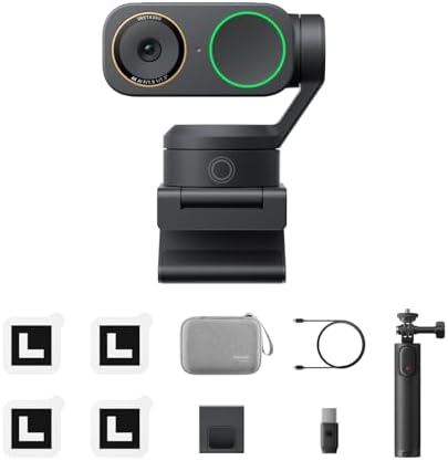 Insta360 Link 2 Pro Get-Set Bundle – 4K PTZ Webcam for PC/Mac, 1/1.3” Sensor, Low-Light, AI Tracking, HDR, Directional Noise-Canceling Mics, Supports Stream Deck, Zoom, Teams, Twitch for Streaming by Unknown