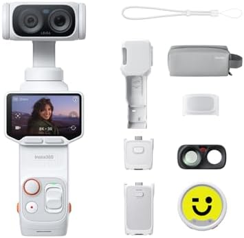 Insta360 Luna Ultra Creator Bundle - 8K Vlogging Camera with Dual Leica Lenses, 12× Zoom, 1" Sensor, Detachable 2" Touchscreen, Triple AI Chip, Pocket Gimbal Camera for Vlog Photography, Stellar White by Unknown