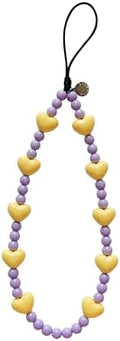 Drawwind Phone Charm Beaded Wristlet Strap Universal Cell Phone Lanyard Cute Bracelet Wrist Strap Beaded Chain String Handmade Accessories for Case Camera Bags (Yellow Hearts) by Drawwind
