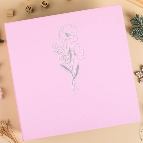 Lanpn Scrapbook Photo Album 12x12 2 Packs, Linen Cover Archival Acid Free Top Load 3 Ring Binder Folder Photo Book 12 x 12 with 30 Plastic Sleeves 60 Pages Pink - Image 6