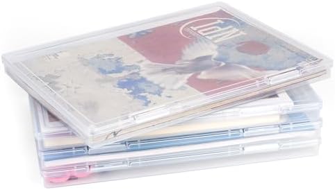 4 Pack Clear Photo Storage Box for 8 x 10 Photos, Pictures & A4 Paper by FUIJOL