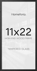 Homeforia 11x22 Black Oak Newspaper Picture Frame, High-End Wood, Glass by Homeforia