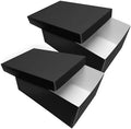 Lineco Archival Photo Card Box, Museum-Quality, 5x8x12 Inch, Black, 2 Pack by Lineco