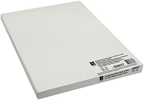 C-Line Transparency Film for Plain Paper/Laser Printers, Clear, 8.5 x 11 Inches, 50 Sheets per Box (60837) by C-Line
