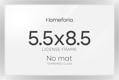 Homeforia 5.5x8.5 Silver Business License Frame, High-End Metal, Glass by Homeforia