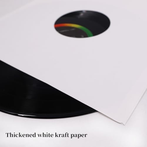 12″ Vinyl Record Inner Paper Sleeves White Kraft Paper for 33 RPM, 10 Pack - Image 7