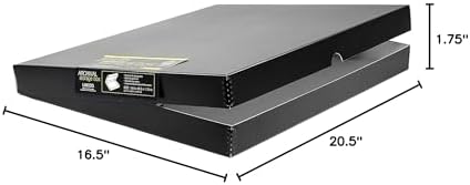 Lineco 16x20 Black Clamshell Archival Folio Storage Box, 1.75" Deep - Image 7