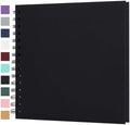 Scrapbook Album 8x8 Inches 40 Pages Hardcover Kraft Paper Black by Bonyomor
