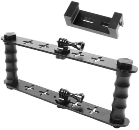 Camera Stabilizer Tray with Dual Handles Lights and Tripod Mount Bracket Compatible with Standard Mounting Accessories(Standard Phone Clip) - Image 3