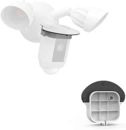 Sun Rain Shade Camera Cover Compatible with R-ing Floodlight Cam Wired Plus, for R-ing Floodlight Outdoor Weather-Resistant Rain Shield Accesorios (White) by Koroao