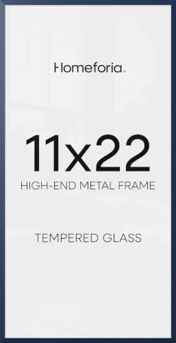 Homeforia 11x22 Blue Newspaper Picture Frame, High-End Metal, Glass by Homeforia