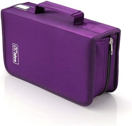 CCidea CD Case DVD Storage Holder, 128 Capacity DVD Cases Organizer CD Plastic Protective Carrying Binder,Portable Cd Wallet for Home Travel (Purple) - Image 5