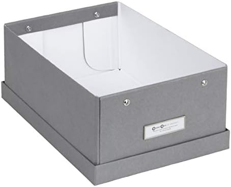 Bigso Karin Collapsible Storage Box - Photo Storage Box with Labelframe for Easy Identification - Simple Assembly Without Tools - Decorative Storage Boxes with Lids - 8.9in x 12.4in x 5.4in - Gray - Image 3