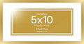 Homeforia 5x10 Gold License Frame, High-End Metal, 3.5x8 Mat, Glass by Homeforia
