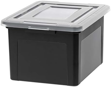 IRIS USA 35 Qt. Letter/Legal File Box with Latching Lid, Black by IRISUSA