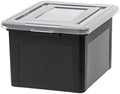IRIS USA 35 Qt. Letter/Legal File Box with Latching Lid, Black by IRISUSA