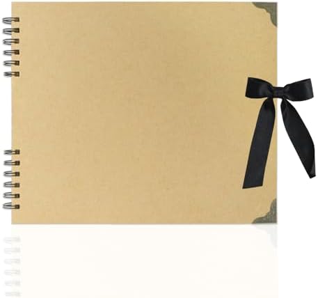 Large Scrapbook Album, 10"x12" Scrap Book, 60 Pages Blank Scrapbook, Thick 250gsm Kraft Paper, Art Supplies for DIY Crafts, Guest Books, Traveling, Birthday & Holiday Gifts. by MARCADORUSScrapbookCraftSupplies