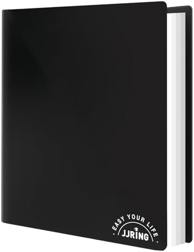 18x24 Black Art Portfolio Folder Displaying 48 Pages with Plastic Sleeves by JJRING