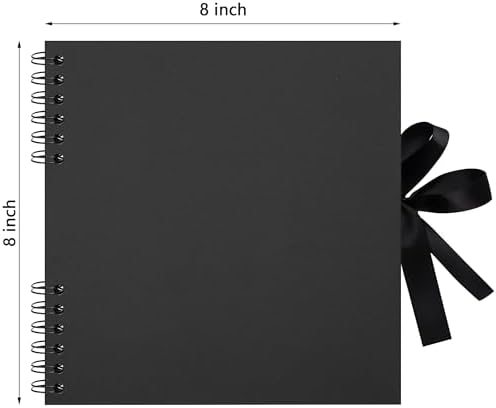 Scrapbook Photo Album DIY 8x8 Inch Thick Kraft 40 Pages Black - Image 3