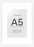 Homeforia A5 White Picture Frame, High-End Metal, A6 Mat, Glass by Homeforia