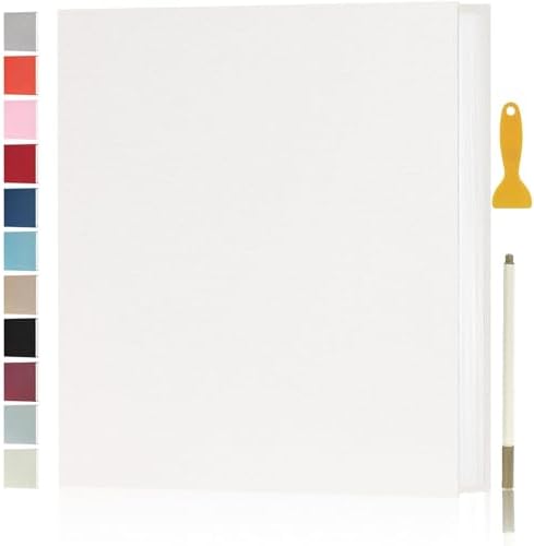 Photo Album Self Adhesive Pages Scrapbook 60 Pages, 13.2x12.8 White by Aenbuslm