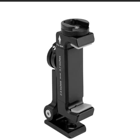 Metal Phone Tripod Mount with Rotatable Cold Shoe for Microphone Mount, Compatible with iPhone & Android, Universal Tripod Adapter for Vlogging, Cell Phone Holder, Youtube, Video Creators Rig - Image 3