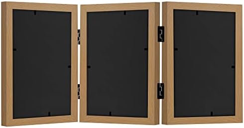Americanflat 4x6 Hinged Triple Picture Frame - Engineered Wood - Dark Oak - Image 5