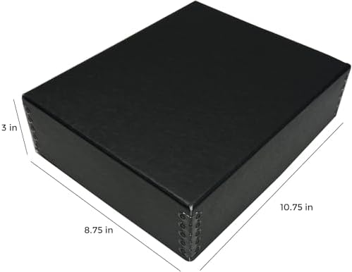 Lineco Museum Archival Storage Box, Drop Front, 8.75x10.75x3 in, Black - Image 2