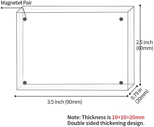 Sezanrpt Acrylic Picture Frames 2.5x3.5 inches, Clear Double Sided Magnetic Photo Block Frame,Desktop Frameless Picture Display, Wallet Small Picture Frames 2x3 - Image 2