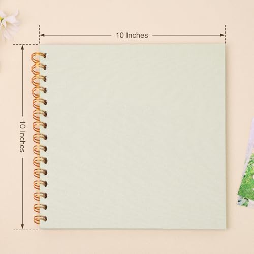 Scrapbook Photo Album 10x10 Inches 80 Pages Linen Cover Beige - Image 3