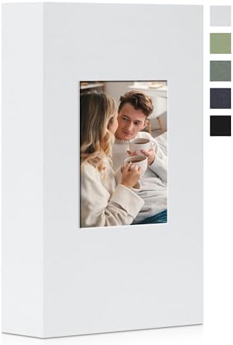 Photo Album 4x6 Pictures 300 Pockets Linen Cover White by Remowith