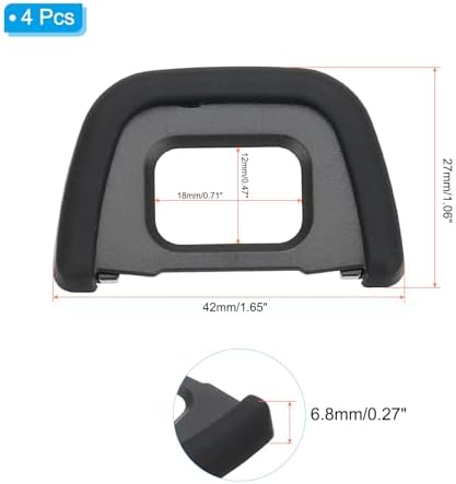 PATIKIL DK-23 Viewfinder Eyepiece Eyecup, 4 Pack Camera Eye Cup Protector for Nikon D7100 D7200 D7000 D750 D610 D600 D300 D300S Digital Camera Block Flare Scratch Resistance, Black - Image 2