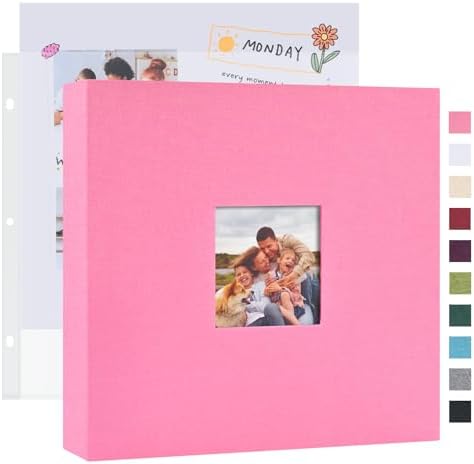 Mublalbum 12x12 Inch 3 Ring DIY Scrapbook Photo Album 40 Pages, Pink by Mublalbum