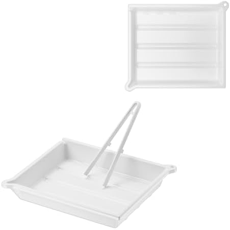 JJC 10x12 Darkroom Photo Developing Tray with Silicone Tong, PP, White by JJC