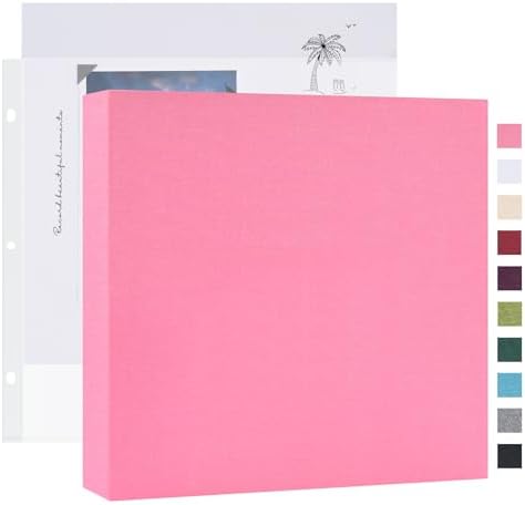 Mublalbum 8x8 Inch 3 Ring DIY Scrapbook Photo Album 40 Pages, Pink by Mublalbum