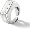 CKG Tiktok Scrolling Ring, Tiktok Remote Control for Android and iPone, Bluetooth Remote Clicker Control, Minimalist Style and Smart Make Life Easier - Metallic Silver by CKG