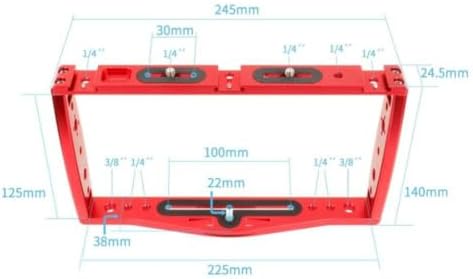 Camera Stabilizer Tray with Dual Handles Lights and Tripod Mount Bracket Compatible with Standard Mounting Accessories(New Red Bracket) - Image 3