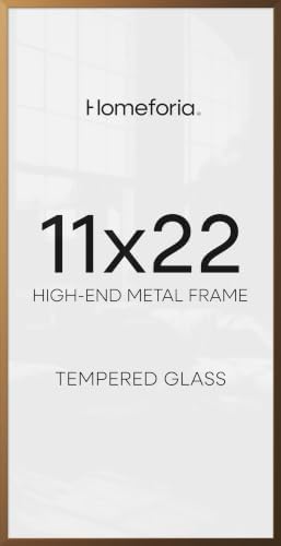Homeforia 11x22 Bronze Newspaper Picture Frame, High-End Metal, Glass by Homeforia