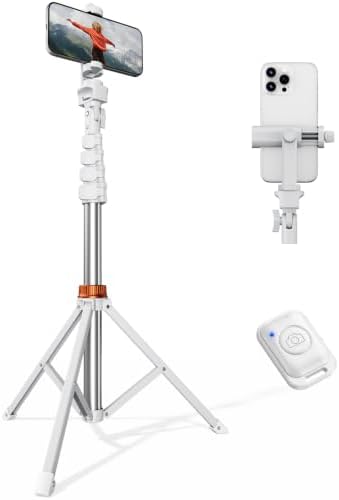 VIMOSE 66" Phone Tripod, Tripod for iPhone with Remote & Phone Stand by VIMOSE