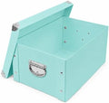 GUOZI Collapsible Storage Box, Decorative Memory Box with Lid & Metal Reinforced Corners, Cardboard File Bin with Handles, Organizer Gift Box for Keepsake Toy Photos Office Nursery Wardrobe Bookshelf by GUOZI