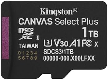 Kingston Canvas Select Plus microSD Memory Card 1TB micSDXC Gen3 150R A1 Single Pack w/o ADP - SDCS3/1TBSP by Unknown