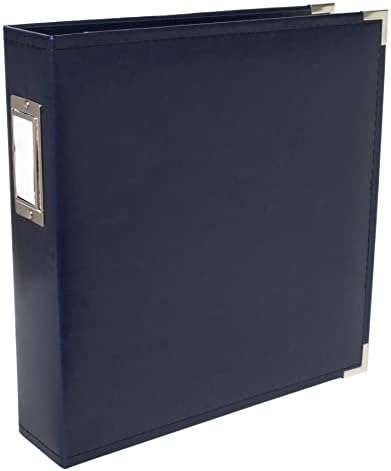 We R Memory Keepers 8.5x11 Navy Photo Album, Protect Memories and Photos, Soft, Acid-free Faux Leather, Classy Decorative Spine Label, Snag-free Rings, Includes 5 Page Protectors by WeRMemoryKeepers