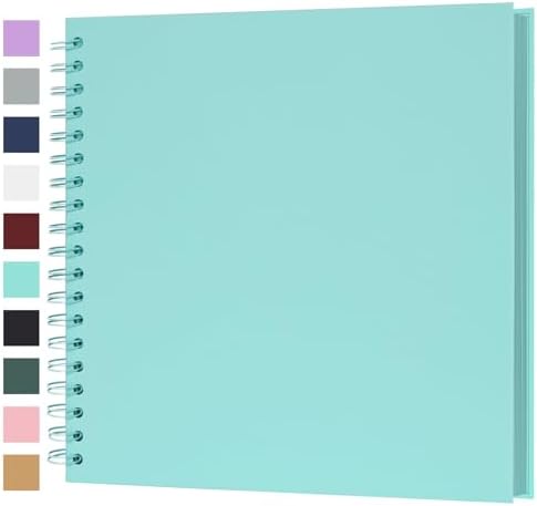 Scrapbook Album 10x10 Inches 100 Pages Hardcover Kraft Paper LightBlue by Bonyomor